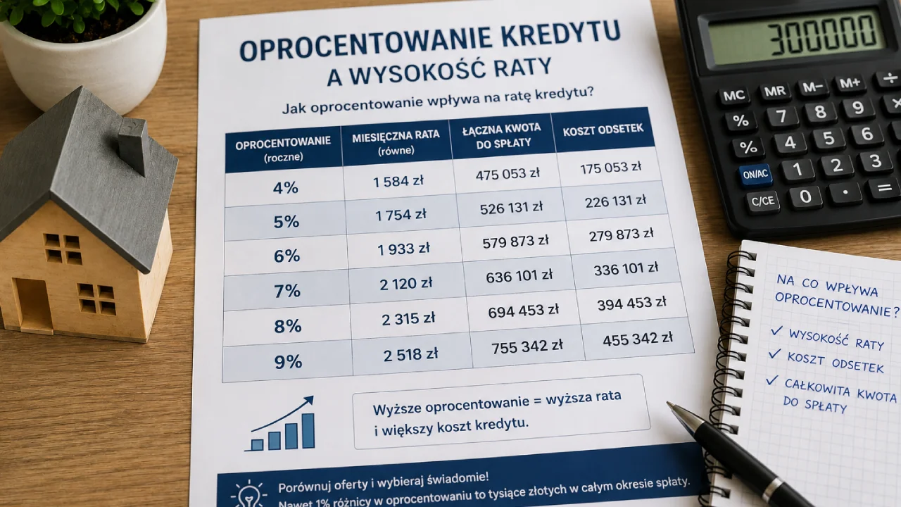 Oprocentowanie kredytu a wysokość raty – jak zmiana stóp wpływa na koszt kredytu?